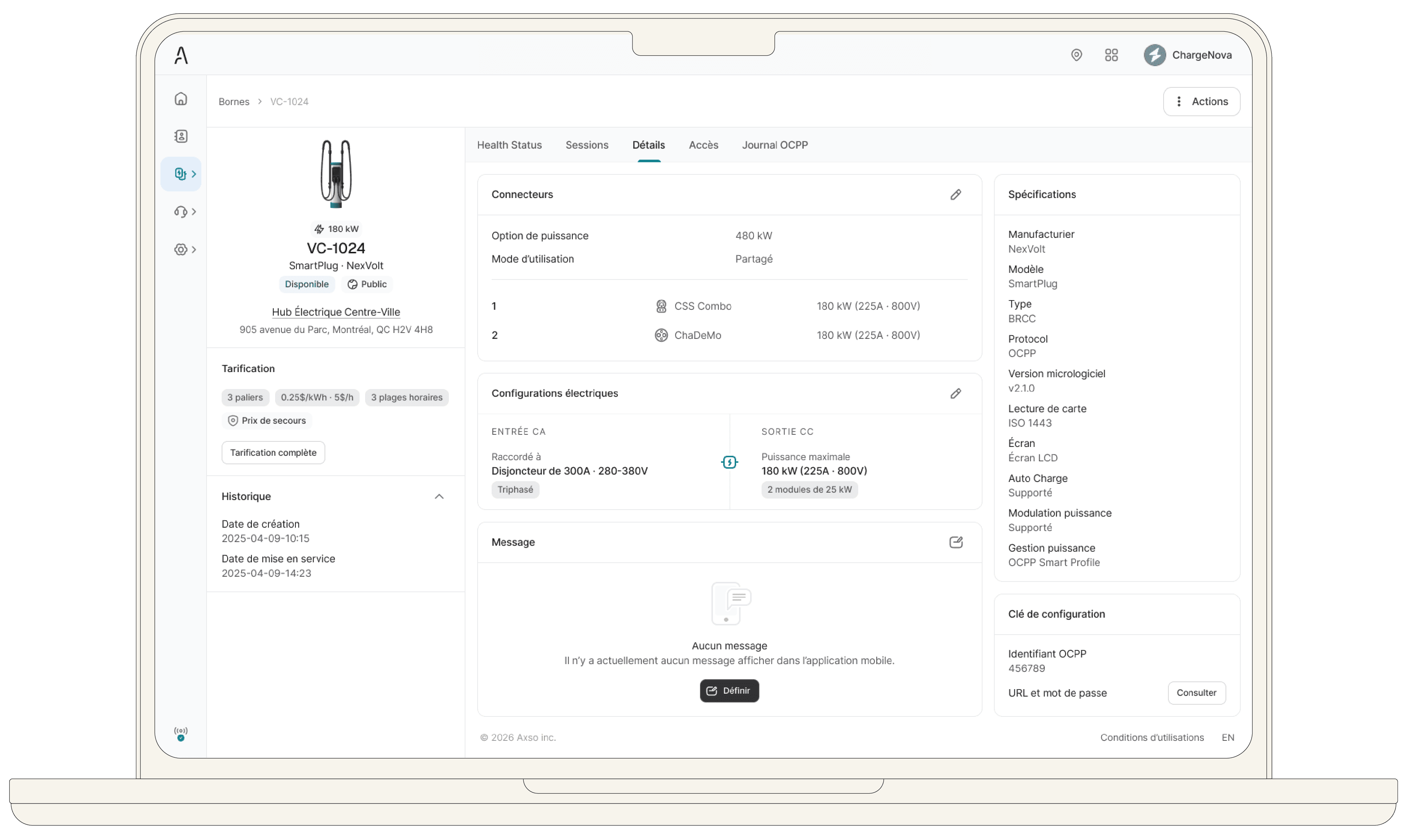 Réseau de recharge interconnecté AXSO